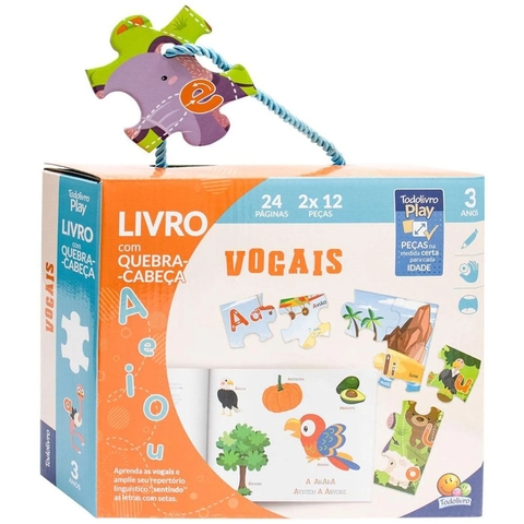 Livro Infantil Aprendendo As Vogais Quebra-Cabeça TodoLivro