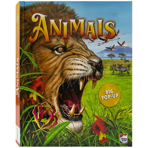Livro Big POP UP ANIMAIS Para Crianças Happy Books