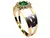 Anel formatura veterinária ouro 18k esmeralda e diamantes - FB Female Beauty