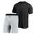 Kit Camiseta e Bermuda Moletinho Masculino Lisa Básica Casual Preta e Cinza do - comprar online