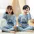 Conjunto de roupas de inverno para crianças, pijama para meninos e meninas, con