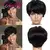Peruca de cabelo humano curto pixie corte colorido onda natural perucas com fran