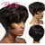 Peruca de cabelo humano curto pixie corte colorido onda natural perucas com fran