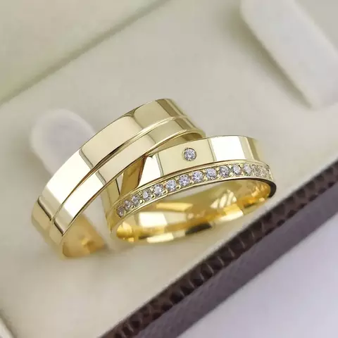 ALIANÇAS BANHADAS A OURO18K GRAVAÇÃO (VALOR DO PAR) 9MM