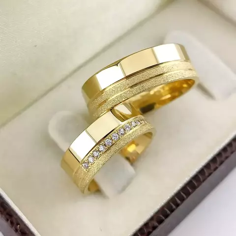 ALIANÇAS BANHADAS A OURO18K GRAVAÇÃO (VALOR DO PAR) 8MM