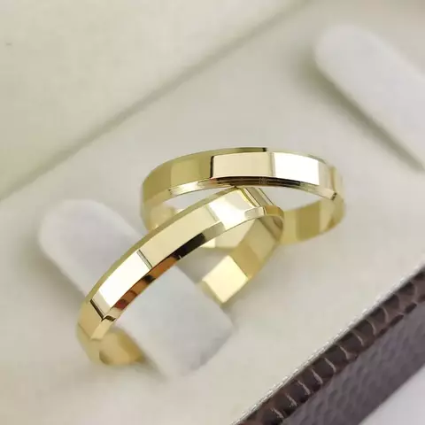 ALIANÇAS BANHADAS A OURO18K GRAVAÇÃO (VALOR DO PAR) 4MM