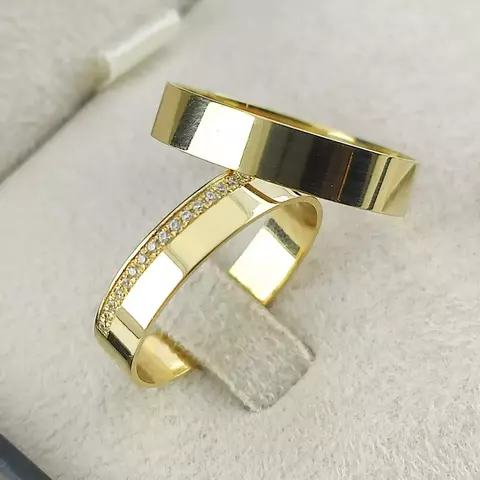 ALIANÇAS BANHADAS A OURO18K GRAVAÇÃO (VALOR DO PAR) 5MM