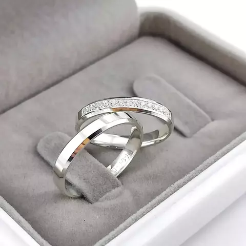 ALIANÇAS 3MM CHANFRADA 15 PEDRAS "BELLY" - comprar online