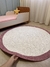 Tapete cru/natural com borda rosa chá - comprar online