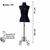 Manequim Costura Com Pedestal Vintage Preto - MMF EXPOSITORES