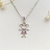 Colar Pingente Menina/Filha Cravejado com Zircônia Rosa - Prata 925 - comprar online