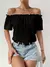 Elegante camisa sem alças feminina, fora do ombro, blusa de chiffon - Dhiulia Valeska 