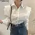 Camisa feminina outono novo chique manga longa blusas soltas elegantes - loja online