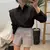 Camisa feminina outono novo chique manga longa blusas soltas elegantes - comprar online