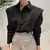 Camisa feminina outono novo chique manga longa blusas soltas elegantes - comprar online