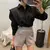 Camisa feminina outono novo chique manga longa blusas soltas elegantes na internet