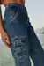 Calça Jeans Feminina Mom Fit Cargo DZ20592 - Zaya Store