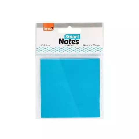 Bloco Smart Notes Neon 76x76mm 50fls Azul - BRW - comprar online