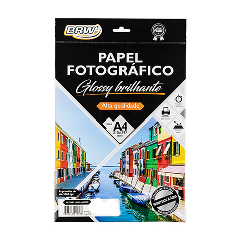 Papel Fotográfico Glossy A4 20 Folhas Brilhante - BRW