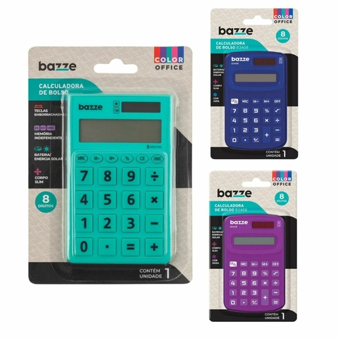 Calculadora de Bolso B3408 8 Dígitos Office Slim - Bazze