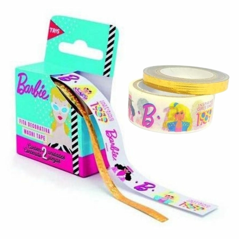 Fita Decorativa e Washi Tape Barbie Estojo com 2 Unidades - Tris