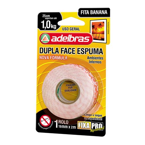 Fita Dupla Face Fixa Pro 941 19mm x 2m - Adelbras