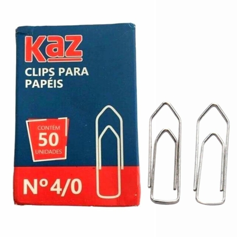 Clips Galvanizado Para Papéis N° 4/0 Com 50 Unidades - Kaz