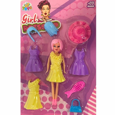 Boneca Troca de Roupa Girl Dressed - Zoop Toys - Amarelo