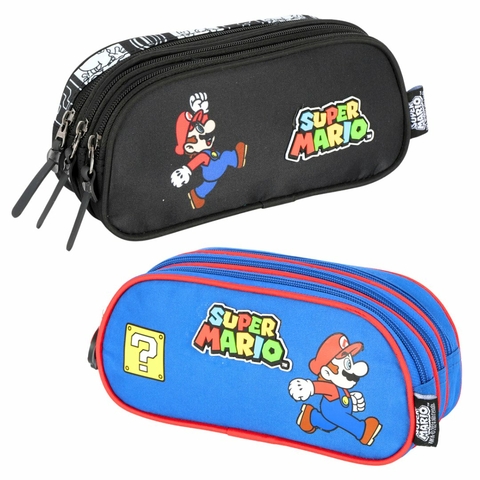 Estojo Escolar Triplo Super Mario - Luxcel