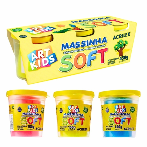 Massinha de Modelar Art Kids Soft 3 Unidades 150g - Acrilex