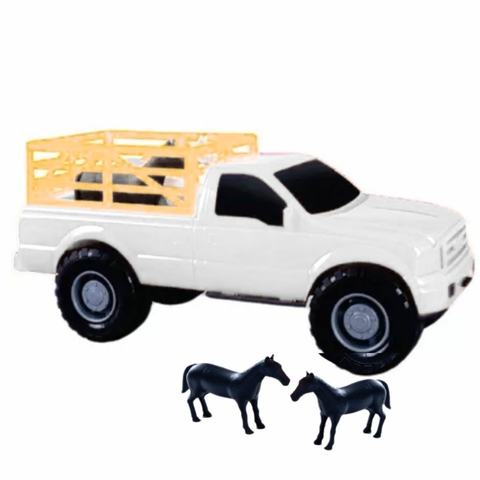 Pick Up de Brinquedo com Cavalos - Diverplas - Branco