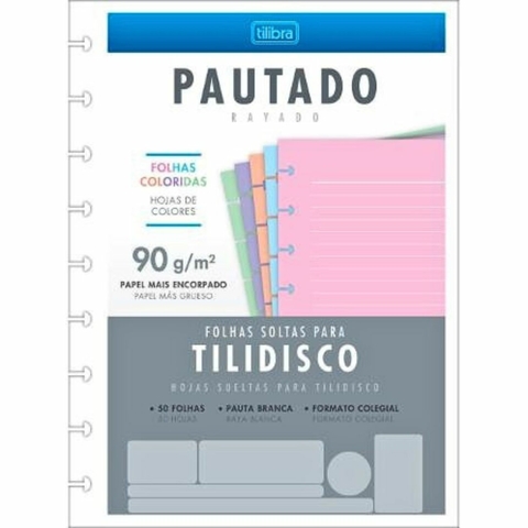 Folhas Soltas Para Tilidisco 50fls Coloridas - Tilibra