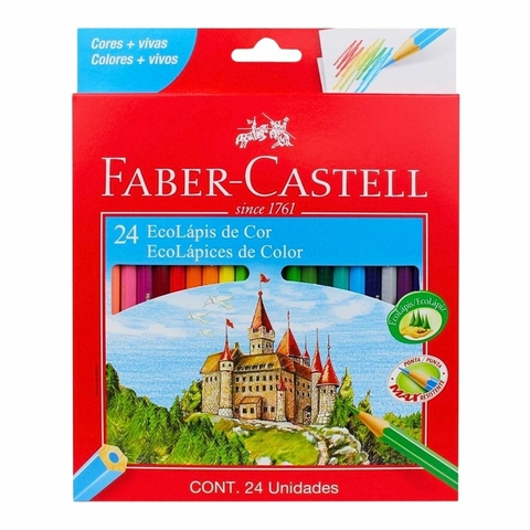 Lápis De Cor 24 Cores Ecolápis Sextavado - Faber Castell