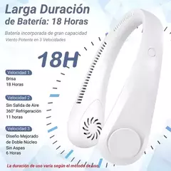 Imagen de Ventilador Portátil Cuello Recargable 3 Velocidades Verano
