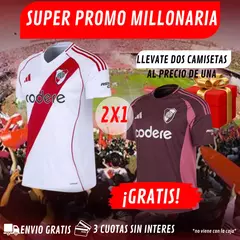 ¡2X1 EN LAS CAMISETAS DE RIVER TITULAR + ALTERNATIVA 2025!