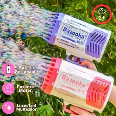 MEGA BUBBLE BLASTER – PISTOLA AUTOMÁTICA DE BURBUJAS CON LUCES - comprar online
