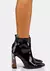 Excited Enough Patent Ankle Boots Black