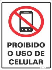 PLACA PVC 15X20CM PROIBIDO USO CELULAR SINALIZE (220AP) - comprar online