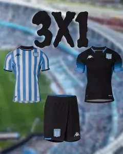 PROMO ACADEMIA- 3X1 RACING: CAMISETA TITULAR+CAMISETA ALTERNATIVA + SHORT