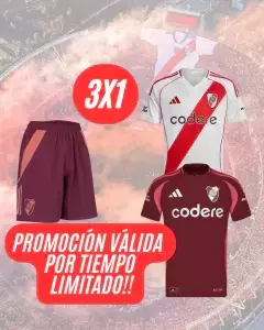 CAMISETA TITULAR DE RIVER 2024+CAMISETA ALTERNATIVA DE RIVER+SHORTS TITULAR DE TITULAR DE REGALO