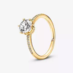 PANDORA ANEL SOLITARIO COROA BRILHANTE