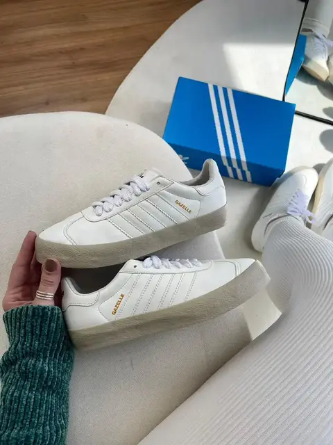 Adidas Gazelle Branco Couro