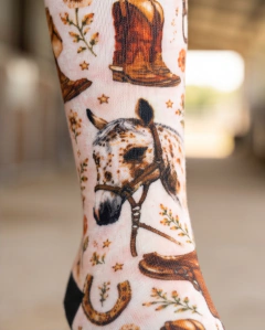 Medias con Estampa de Caballo y Botas