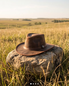 Imagen de Sombrero de cuero estilo fedora