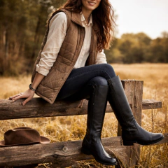 Bota de cuero caña alta - comprar online