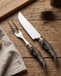 Set de cuchillo y tenedor para asado