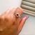 Anel prata solitário Galeria zirconias de coração cravejado vermelho - comprar online