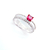 Anel dois aros meia aliança e solitário rosa pink - comprar online