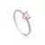 anel prata solitario aro zirconias Rosa - comprar online