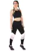 Academia Cropped Preto + Calça Fitness Preto Com Faixas Rosê e Branco Conjunto Fitness | REF: LX061 - CaldasFitness